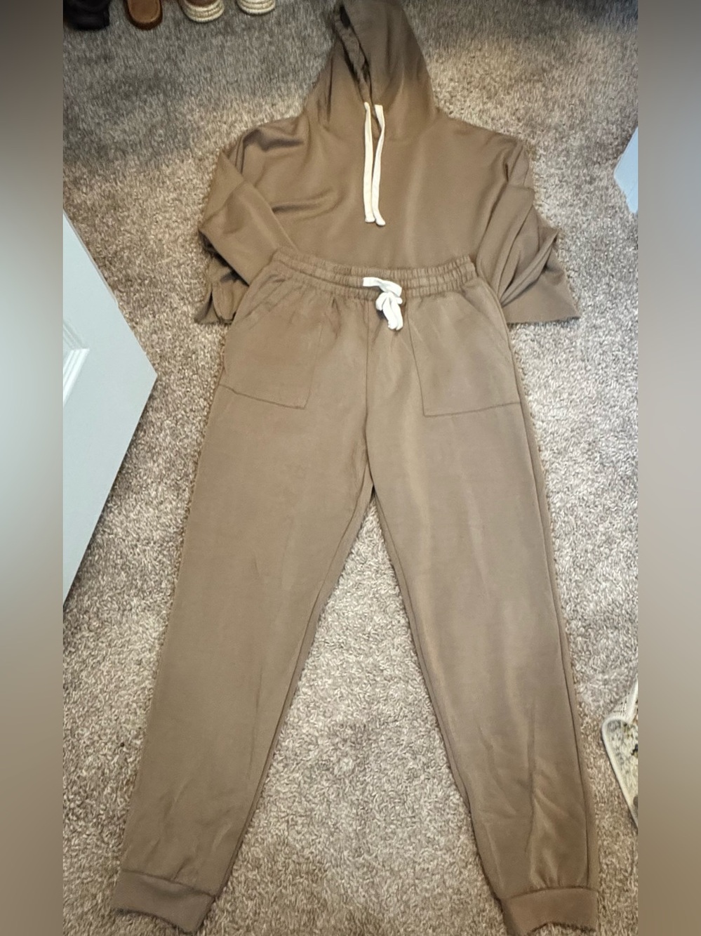Women's Taupe Drawstring Jogger Pants
